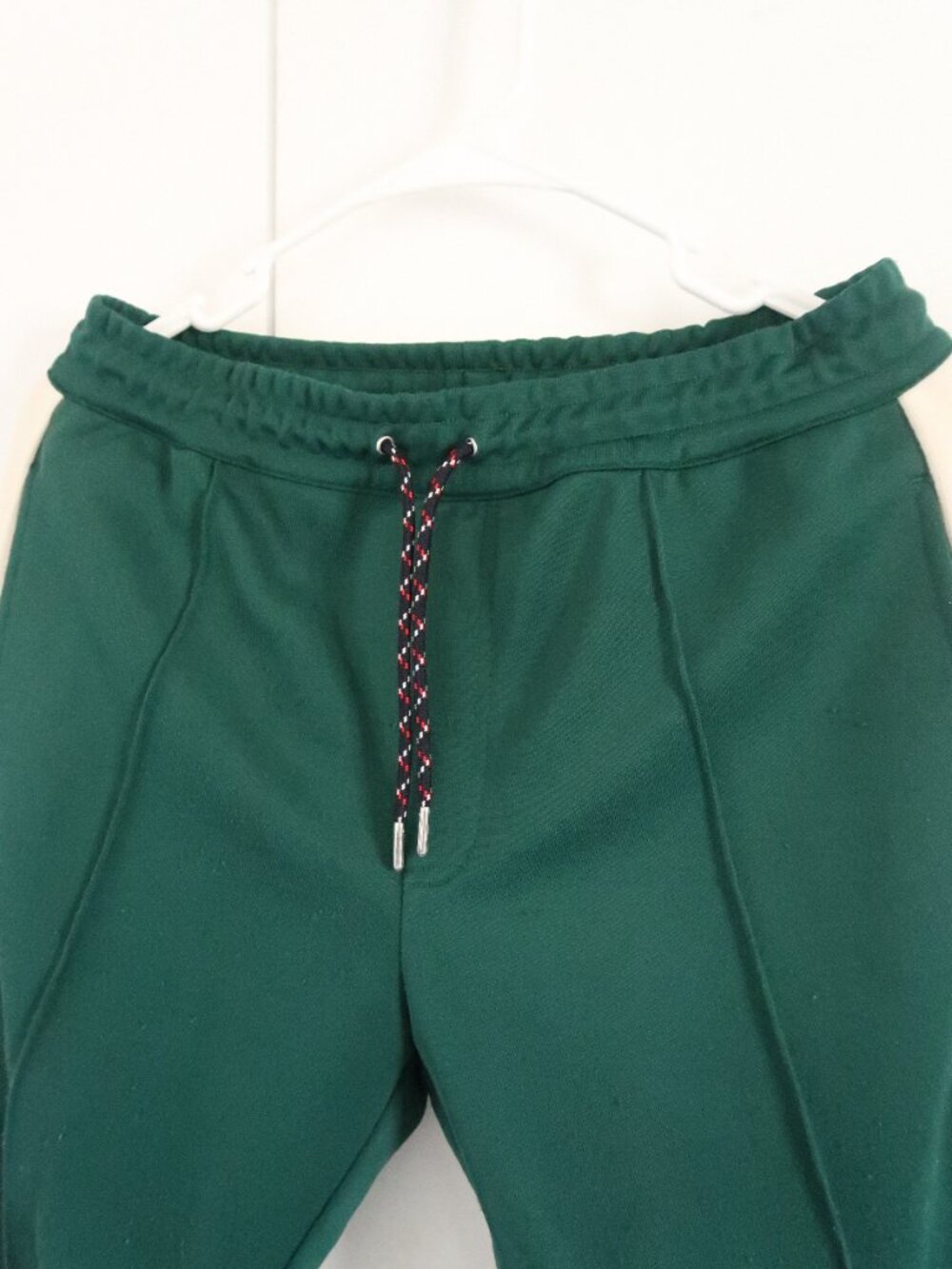 Burberry Green and white tuxedo stripe track pants, size S, Small